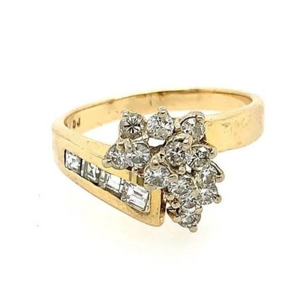 14k Diamond Cluster Ring - Picture 6 of 15